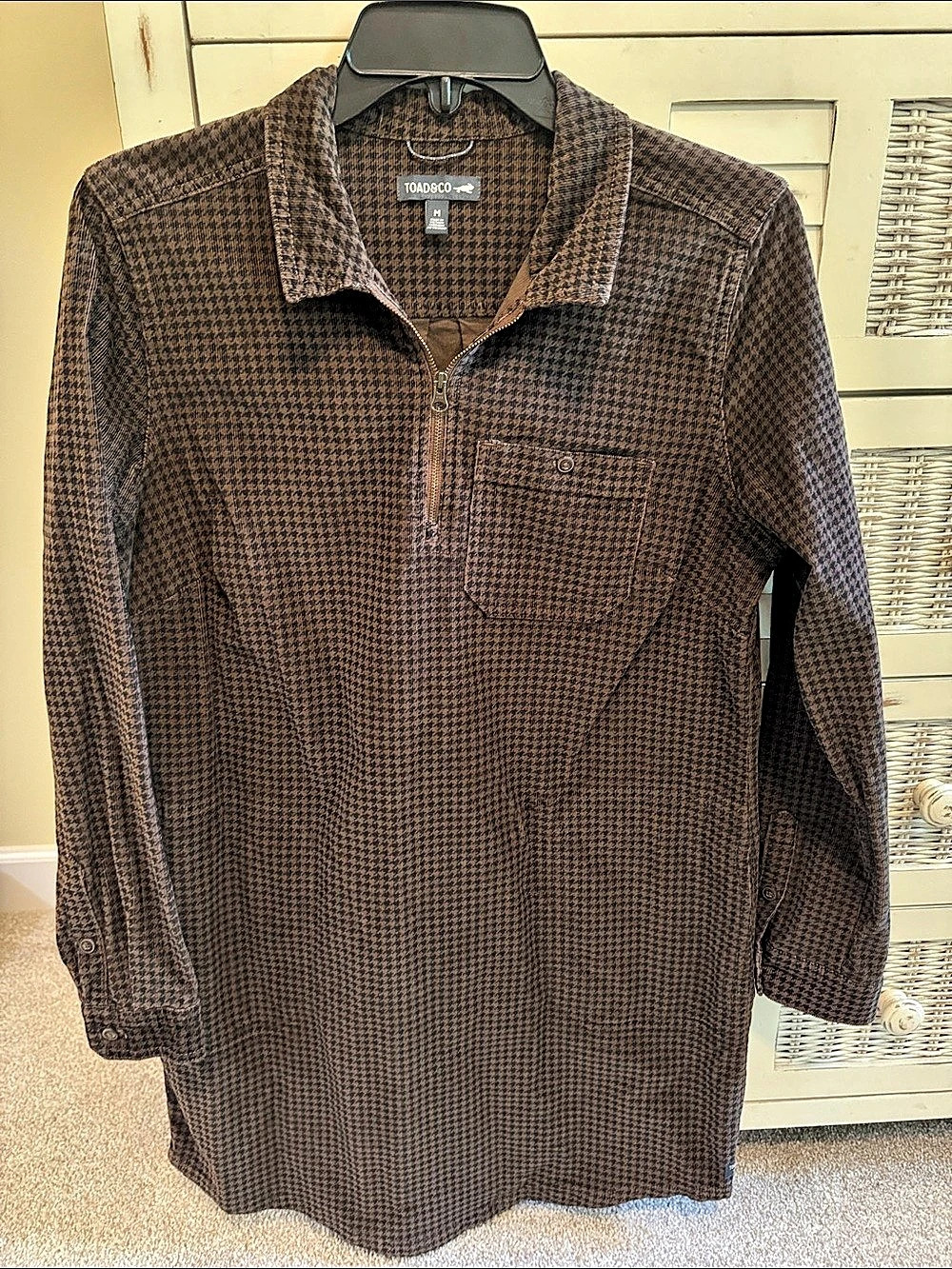 Toad&Co Houndstooth corduroy dress Medium